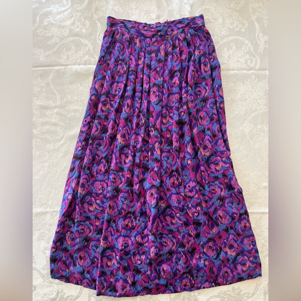 VINTAGE CODE 7 Floral Purple Women's Maxi Skirt